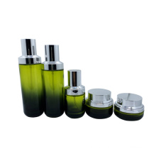 Wholesale Green Clear Cosmetics Cream 30g 45g 50g 40ml 120ml 140ml Skincare Glass Jars and Bottles Sets